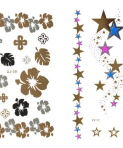 60 SHEETS - Lola Tatt Premium Sheets of Metallic Temporary Tattoos Gold, Silver and Multi-Colored. Group 3 13 81ovejAnhPL