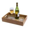 Oenophilia Greenophile Bamboo Cork Service Tray Kit With Handles, 100% Bamboo, Glass Pane, Serving Platter for Wine, Beer, Charcuterie, Appetizers, and More, Do-it-Yourself, Corks NOT included
