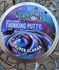 Crazy Aaron's Thinking Putty 4" Tin - Super Illusions Super Scarab - Multi-Color Putty, Soft Texture - Never Dries Out 54 81p doIE iL