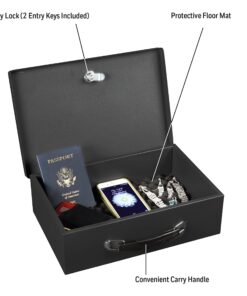 Honeywell Safes & Door Locks 6104 Fire Resistant Steel Security Safe Box with Key Lock, 0.17-Cubic Feet, Black 20 81p0B2sG4WL