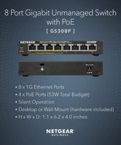 Alternative view of NETGEAR GS308P-100NAS - Discontinued by Manufacturer