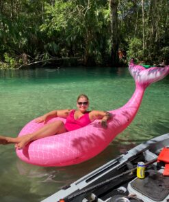 Jasonwell Giant Inflatable Mermaid Tail Pool Float with Fast Valves Summer Beach Swimming Pool Party Lounge Raft Decorations Toys for Adults Kids (Pink) Pink - XL 39 81p1FVJfaL