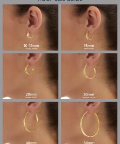 Amazon Essentials Gold Plated or Stainless Steel Flattened Hoop Earrings 70 mm 18 81p3fk5OXoL 4