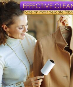 Lint Rollers Pet Hair Value Pack of 450 Sheets / 5 Refills, Sticky Roller Pet Hair, Lint Remover Dog Hair, Cat Hair, Fuzz, Animal Fur, Large Lint Removal Roller Clothe, Couch, Furniture. Stick Roller White 12 81p3h4y8gXS