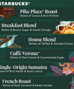 Starbucks K-Cup Coffee Pods—Medium & Dark Roast Variety Pack for Keurig Brewers—100% Arabica—6 boxes (60 pods total) 10 Count (Pack of 6) 19 81p3og1QL