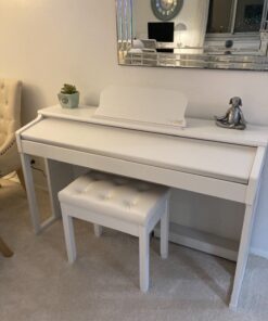 The ONE Digital Piano with Lighted-up Teaching Keys, Piano Keyboard 88 Keys with Hammer Action for Beginner/Professional, Full Size Weighted Keyboard with Piano Stand/3-Pedal Unit/APP, White PLAY 35 81p4P1x5IBL