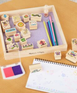 Melissa & Doug Stamp-a-Scene Stamp Pad: Fairy Garden - 20 Wooden Stamps, 5 Colored Pencils, and 2-Color Stamp Pad English Only 18 81p5HY3qsOL