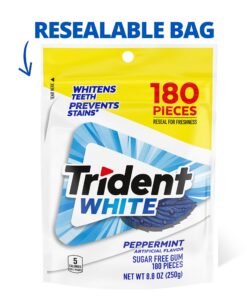 Trident White Sugar Free Gum, Peppermint, 180 Count (Packaging May Vary) 28 81p6pPHfYoL