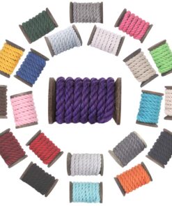 Ravenox Natural Twisted Cotton Rope | Made in The USA | Strong Triple-Strand Cordage for Sports, Décor, Pet Toys, Crafts, Macramé & Indoor Outdoor Use| by The Foot & Diameter (Multiple Color) Purple 1/4 Inch x 50 Feet 9 81p9pVTA0 L