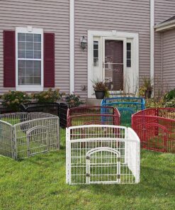 IRIS USA 24-inch Exercise 4-Panel Pet Playpen with Door, White 4 Panel w/ door 34 81pAWFPjlhL