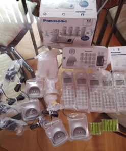 Panasonic Link2Cell Bluetooth Cordless DECT 6.0 Expandable Phone System with Answering Machine and Enhanced Noise Reduction - 5 Handsets - KX-TGE475S (Silver) Five Handsets - KX-TGE475S 37 81pAXp9gXwL