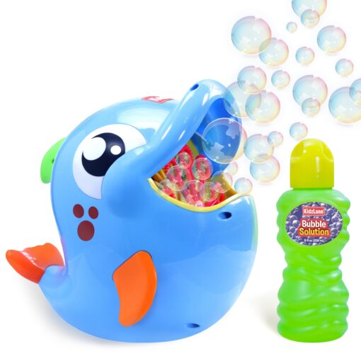 Kidzlane Bubble Maker Machine for Kids - Big Bubbles Speed Blower for Toddler's Outdoor Party Play - Makes 500 to 1000 per Minute (Bubble Dolphin) Bubble Dolphin