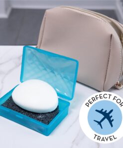 S&T INC. Soap Holder for Kitchen and Bathroom Soap Dish, Soap Saver for Hand Soap and Bar Soap, 4 Pack, 2.9 Inches by 4.4 Inches, Dark Grey 15 81pAylKe0L 1