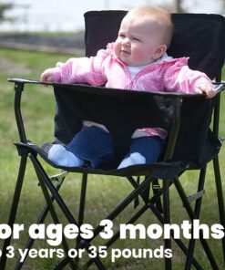 ciao! baby Portable High Chair for Babies and Toddlers, Compact Folding Travel High Chair with Carry Bag for Outdoor Camping, Picnics, Beach Days, and More (Black) Black 29 81pBZRTn aL