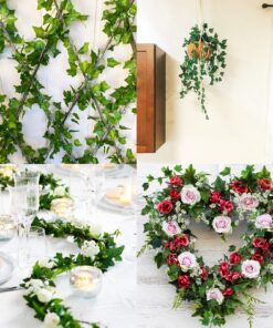 JPSOR 24pcs Fake Leaves Artificial Ivy Garland Greenery Vines for Bedroom Decor Aesthetic Silk Ivy Vines for Room Wall Home Decoration 24pcs of vines 26 81pBgw6FOES