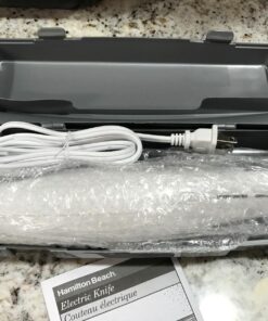 Hamilton Beach Electric Knife Set for Carving Meats, Poultry, Bread, Crafting Foam & More, Reciprocating Serrated Stainless Steel Blades, Ergonomic Design Storage Case + Fork Included, 5 Foot Cord Carve 'n Set Electric Knife 37 81pEmblsWmL