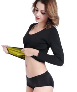 ValentinA Hot Thermo Slimming Long Shirt Workout Sweat Sauna Suit Neoprene Bodysuit Weight Loss Fat Burner for Women S-5XL XXL = US Size L 22 81pG08k t7L