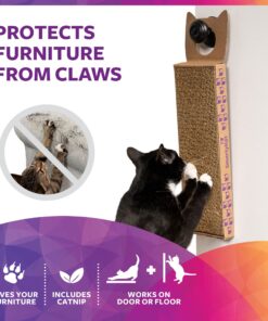 SmartyKat Scratch Up Corrugated Hanging Cat Scratcher, Catnip Infusion Technology - Brown, Single Wide Scratch Up (Catnip Infused) Single Pack 24 81pGFG827oL