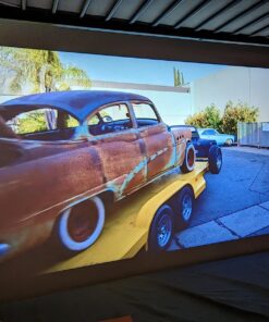 KODAK FLIK HD9 Smart Projector | Mini Black Portable Indoor & Outdoor Movie with Android TV Streaming Apps, Wi-Fi and Bluetooth, Built-In Speakers & Voice Remote | FHD 1080p for Screens Up to 120” 55 81pHYriGzZL 3