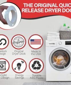 Dryer Dock The Original Dryer Vent Quick Release - Two-Piece Dryer Hose Quick-Connect, Twist & Lock Tight, Fits 4 Inch Tubes,White 27 81pIEtcoSL