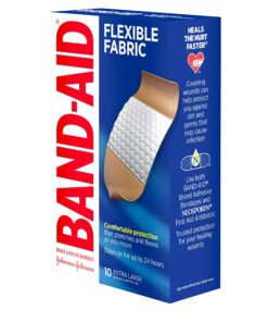 JOHNSON & JOHNSON 5685 Flexible Fabric Extra Large Adhesive Bandages, 1 1/4-Inch x 4-Inch , 10/Box 23 81pJDZHN26L