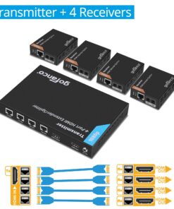 Alternative view of gofanco Prophecy 1080p 1x4 HDMI Extender Splitter Over Cat5e/Cat6/Cat7 Ethernet Cable with HDMI Loopout - Up to 50m/165ft - EDID Management, Bi-Directional IR Control, 1 in 4 Out (HDExt4P-Pro) 1080p 4-Port 165ft