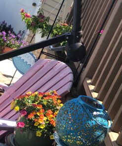 Homeimpro Solar Big Lantern Hanging Garden Outdoor Waterproof Decorative Lights Metal Table Lamp for Patio, Yard, Christmas Gift, 2023 New Updated Bottom Pattern (1Pack, Teal Blue) 48 81pLF089SJL