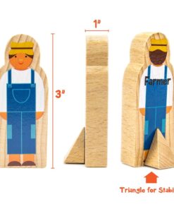 Little Professionals Wooden Character Set - Cute Wood Block People Toys for Kids & Toddlers - Open Ended STEM Pretend Play & Educational Games for Children, Boys & Girls (15-Pieces) 16 81pNZToNUiL