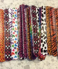 Super Z Outlet Slap On Plastic Vinyl Retro Bracelets with Colorful Hearts & Animal Print Design Patterns for Children, Toy Party Favors (72 Pack) 24 81pPdqpJpkL 2