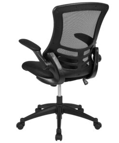 Flash Furniture Kelista Mid-Back Swivel Office Chair with Adjustable Lumbar Support and Seat Height, Ergonomic Mesh Desk Chair with Flip-Up Armrests, Black Black Mesh Set of 1 41 81pQFI L L