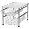 Simple Houseware Stackable 2 Tier Sliding Basket Organizer Drawer, Chrome 2-Tier 41 81pQGLlsbIL