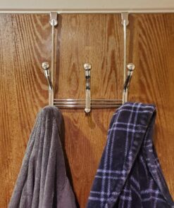 iDesign York Lyra Steel Over-The-Door 6-Hook Storage Rack - 8.38" x 5.25" x 11", Chrome 32 81pQqkpRjZL