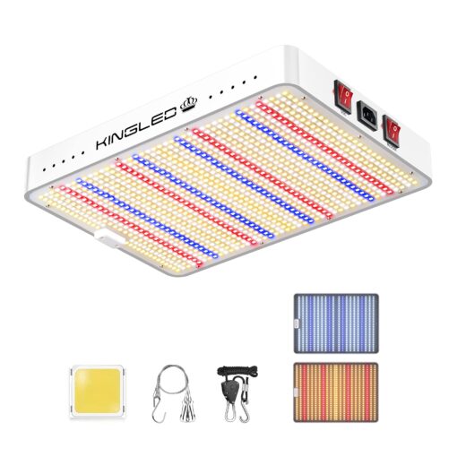 KingLED 2023 Newest 2000w LED Grow Lights with Yield LEDs 3x3ft Coverage Full Spectrum Grow Lights for Indoor Hydroponic Plants Greenhouse Growing Lamps Veg Bloom Daul Mode