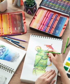 ARTEZA Colored Pencils for Adult Coloring, 72 Drawing Pencils with Soft Wax-Based Cores, Professional Art Supplies, Vibrant Pencil Set in Tin for Beginners and Pro Artists 72 Count (Pack of 1) 32 81pSJkQAk5L
