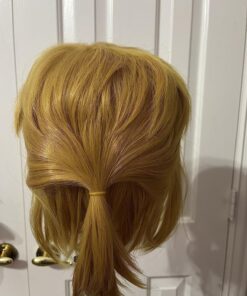 Linfairy Short Blonde Wig Halloween Cosplay Wig For Men Braid with 2 Elf Ear 44 81pUUGiWBL