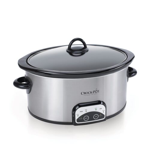 Crock-Pot Smart-Pot 6 Quart Programmable Slow Cooker with Timer, Food Warmer, Brushed Stainless Steel (SCCPVP600-S)