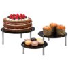 MyGift 3-Piece Set Countertop Round Black Acrylic Server Dessert & Bakery Display Riser Stands