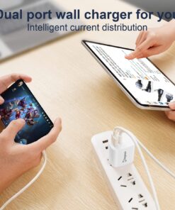 USB C Charger, Deegotech 20W PD iPhone Fast Charger, Dual Port Foldable Plug Type C Charger Compatible with iPhone 14/14 Pro/14 Pro max/13 Pro max/12/11/X/SE3, iPad Pro White 1Pack 26 81pWIWG37BL