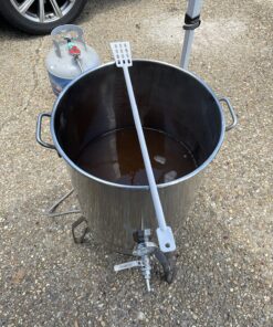 GasOne BS-64 Stainless Steel Kettle Pot Pre Drilled 4 PC Set Quart Tri Ply Bottom for Beer Includes Lid Ball Valve, Thermometer, Spigot-Home Brewing Supplies, 64 QT/16 GALLON 20 81pXJzzPVZL