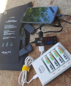 DROK USB Tester, USB-A 2.0 Digital Multimeter Dual USB Output Ports PD QC 3.0 Color LED Display, 7 Modes Capacity Voltage Current Power Voltmeter Ammeter for Laptop Power Bank Solar Panel Black 57 81pXKKKo57L