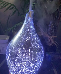 Porseme 280ml Essential Oil Diffuser, 3D Glass Aromatherapy Diffusor, Ultrasonic Cool Mist BPA Free Aroma Humidifier with Timer and Color Changing Function, Waterless Shut-Off for Home Office Room G3-280ml Silver Plated Aladdin Vase 27 81pXqgcRHML