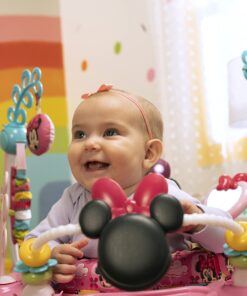 Bright Starts Disney Baby MINNIE MOUSE PeekABoo Baby Activity Center Jumper with 8 Toys, Lights & Sounds, 360-Degree Seat, 6-12 Months (Pink/Blue) 35 81pb3sHee3L