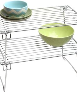 Deco Brothers Stackable Cabinet Shelf Organizer, 2 Pack, Chrome 29 81pb7z07QbL