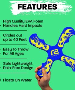 Boomerang Kids Outdoor Frisbee - Soft Toy Boomerangs Gifts for Boys 8-12 & Girls 8-12 - Outside Boys Toys Age 6 7 8 9 10 11 & Up Best Stocking Stuffer Gift Ideas for Kids - Backyard Games Flying Disc Blue 21 81pbBFwIfL