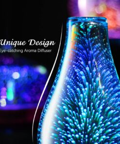 Porseme Essential Oil Diffuser 3D Glass Aromatherapy Ultrasonic Humidifier Cool Mist, Auto Shut-Off, Timer Setting, BPA Free for Home Office Hotel Yoga Gym Leisure SPA Gift 100ml B1-100ml Volcano 25 81pbhQLRzHL
