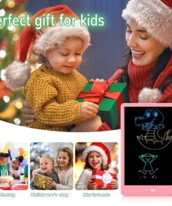 TEKFUN LCD Writing Tablet Doodle Board, 10inch Colorful Drawing Tablet Writing Pad, Girls Gifts Toys for 3 4 5 6 7 Year Old Girls Boys (Pink) Pink 10in 31 81pdkWisEL