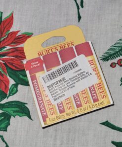 Burt's Bees Lip Balm Stocking Stuffers, Moisturizing Lip Care Christmas Gifts, Original Beeswax with Vitamin E & Peppermint Oil, All Natural (4-Pack) Pomegranate 4 Count (Pack of 1) 44 81pe4xPTU4L