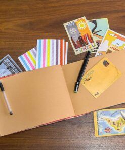 T-HAOHUA Anniversary Photo Album Scrapbook - Our Adventure Book Wedding Photo Album Scrapping 11.6"x7.5" inches, 80 Pages - Includes Bonus 5 Postcards and 5 Self-Adhesive Photo Corners multicolored 27 81pfE4es1ML