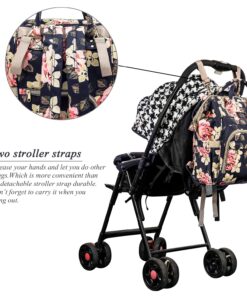 Srotek Diaper Bag Backpack Floral Baby Bag Water-Resistant Baby Nappy Bag with Insulated Water Bottle Bag/Changing Pad for Women/Girls/Mum (Flower Pattern) 32 81pgEPyDHEL