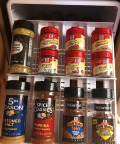 YouCopia SpiceStack Adjustable Spice Rack Organizer, Pull-Down 24-Bottle Seasonings and Spices Holder for Kitchen Cabinet and Pantry Organization with 104 Included Labels White 44 81ph9TbphAL